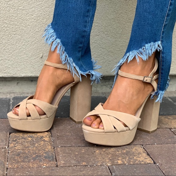 Genuine Suede Towering Heel Platform Sandal - Picture 6 of 8